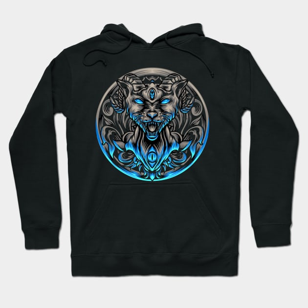 Egyptian satanic cat with ornaments Hoodie by zwestshops